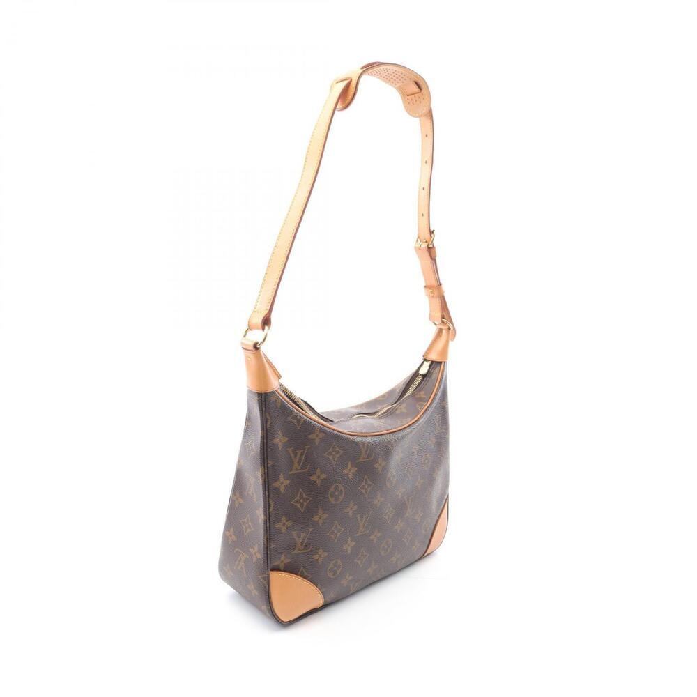 Louis Vuitton Canvas Leather Bag Boulogne Monogram Shoulder Brown